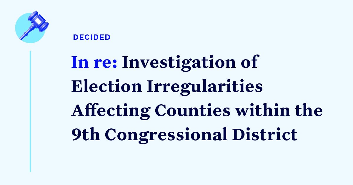 Court Cases North Carolina Election Contest Democracy Docket