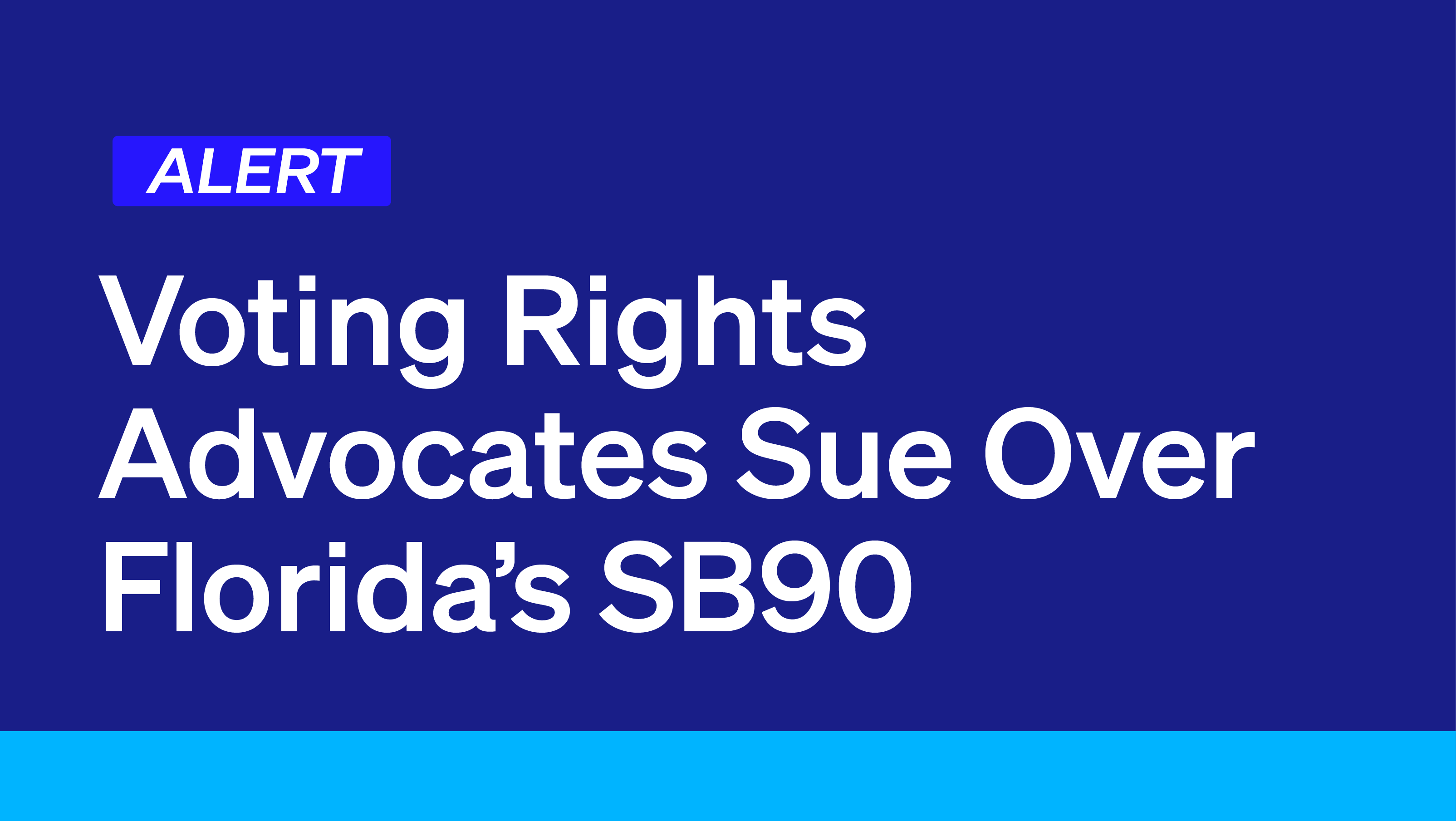 Voting Rights Advocates Sue Over Florida Law Democracy Docket