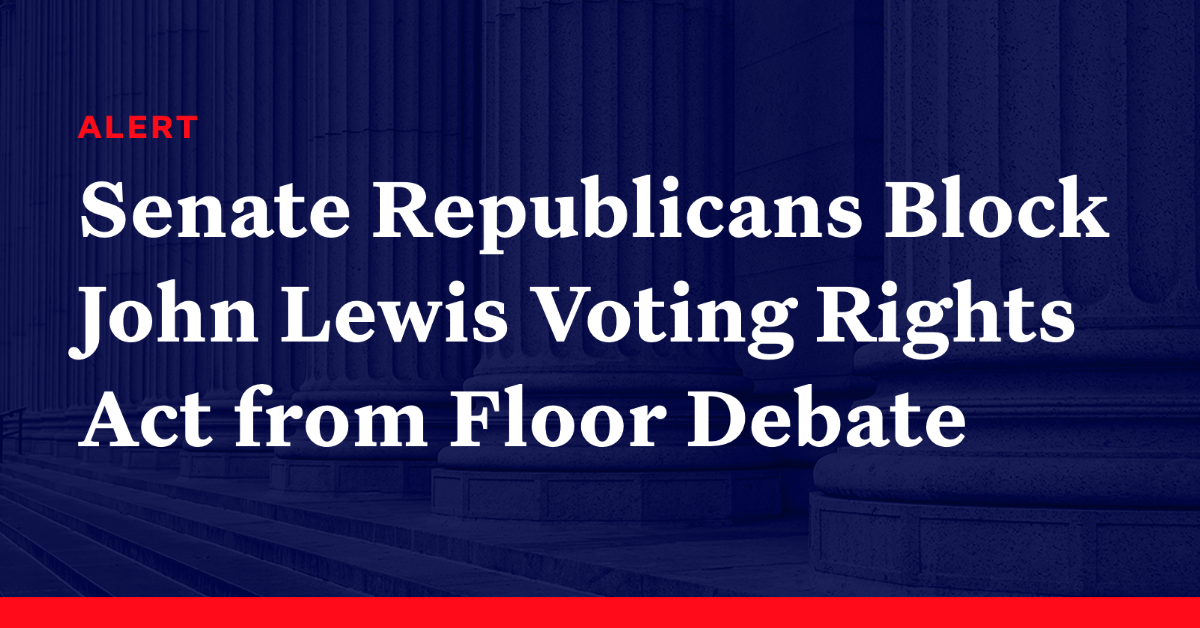 Senate Republicans Block John Lewis Voting Rights Advancement Act from ...