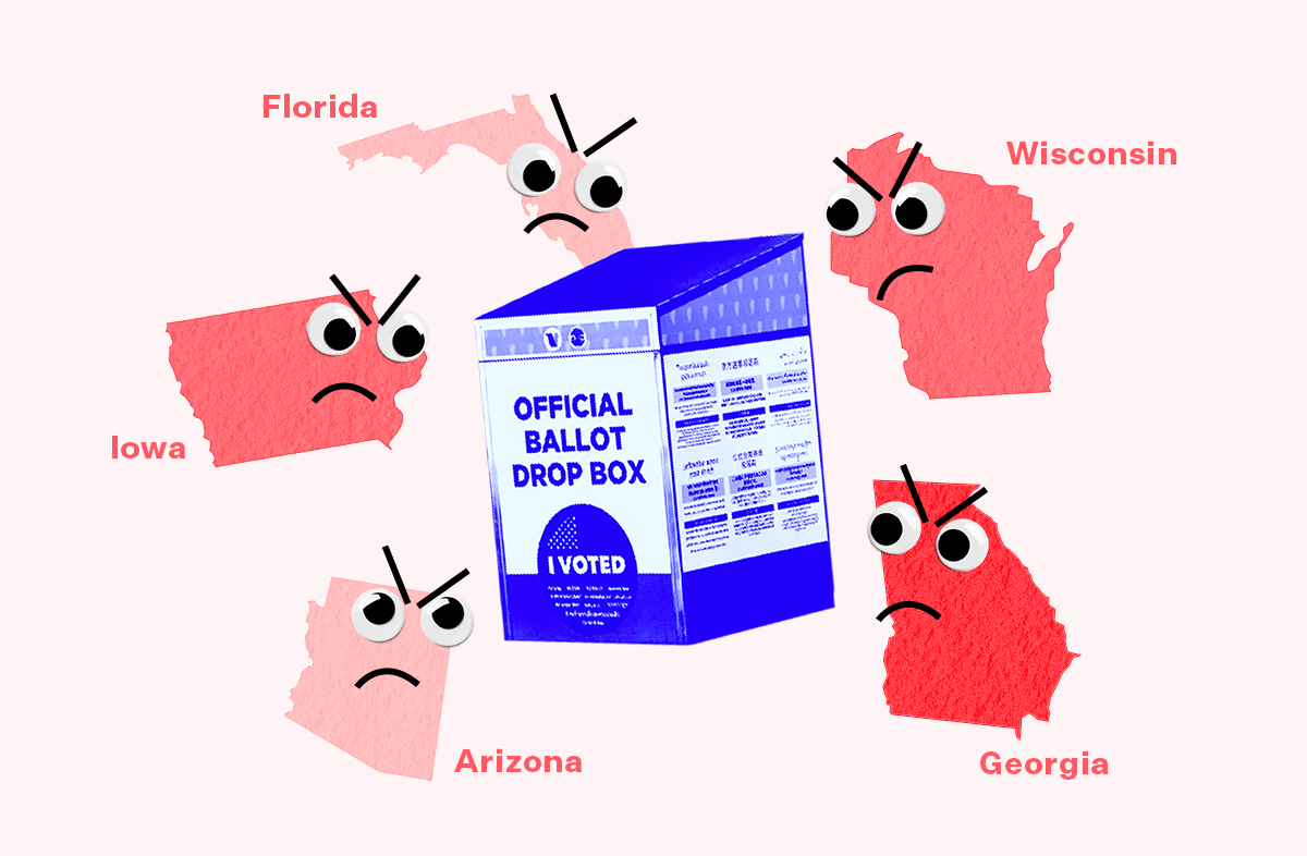 States that restrict drop boxes surrounding a drop box.