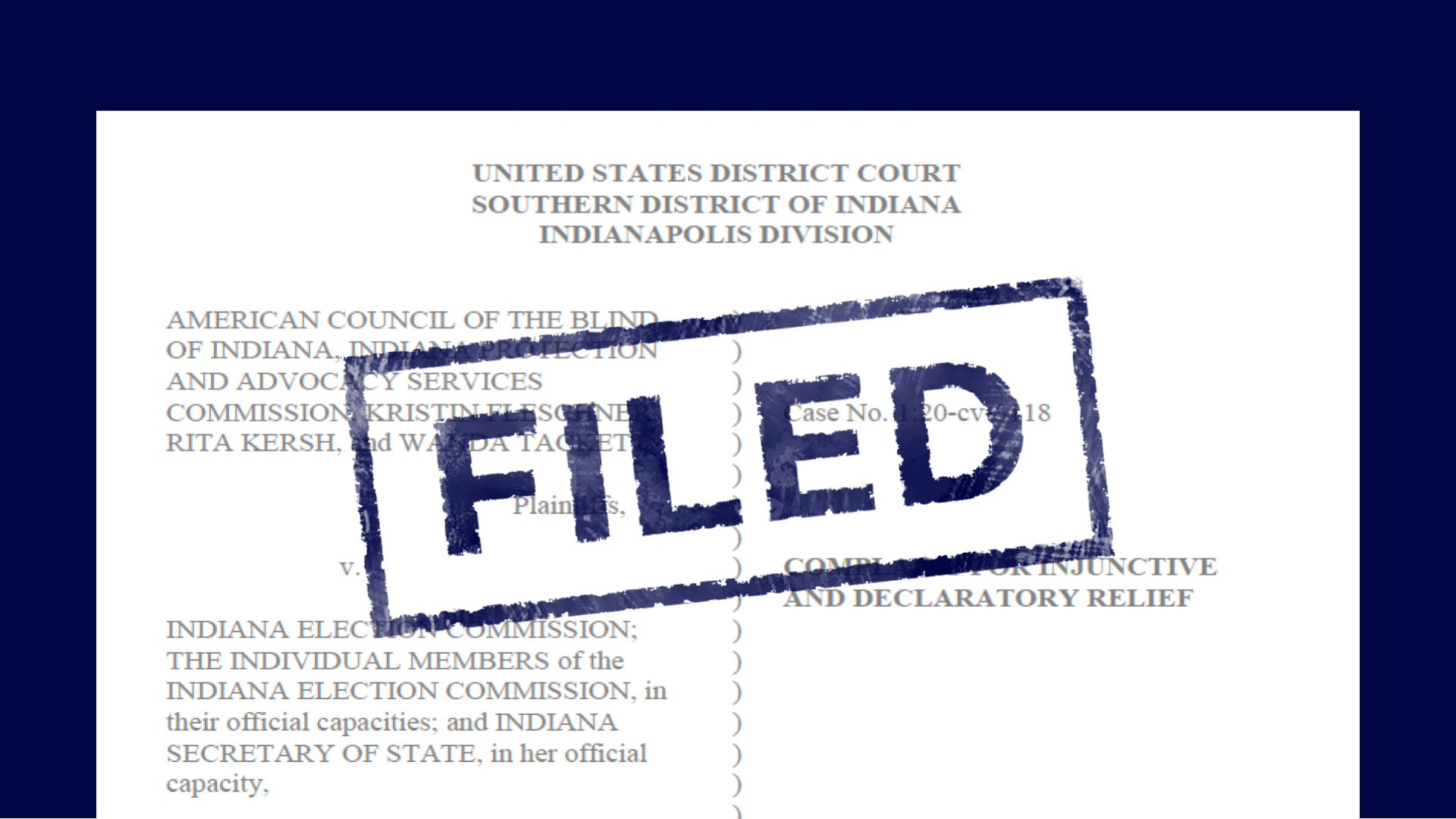 Court Cases Indiana Absentee Voting Challenge Democracy Docket Court Cases Indiana Absentee Voting Challenge Democracy Docket