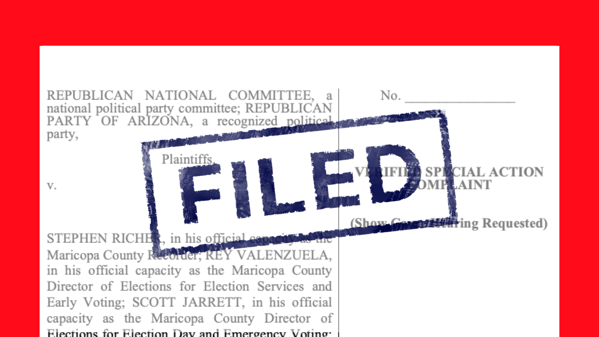 Court Cases Arizona Maricopa County Election Administrator