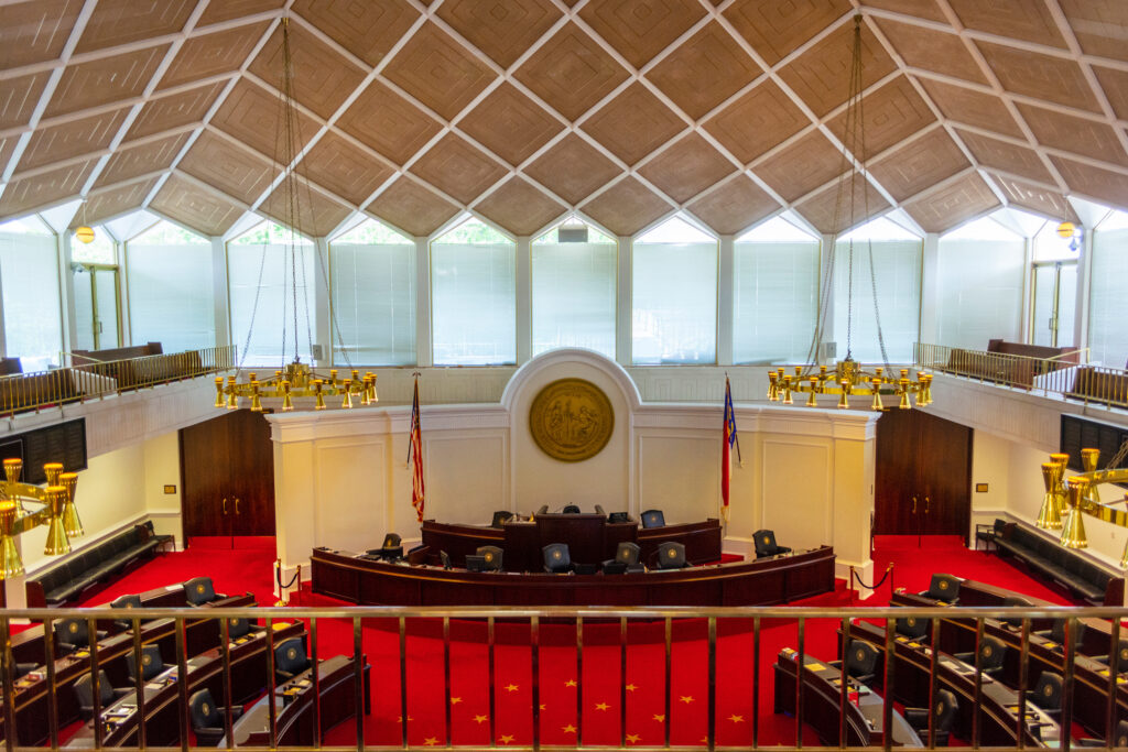 Image of the North Carolina State Senate Chamber (Adobe Stock) 