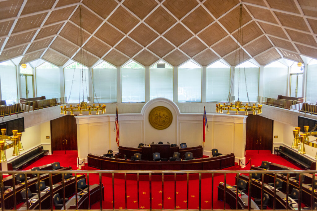 Image of the North Carolina State Senate Chamber (Adobe Stock)