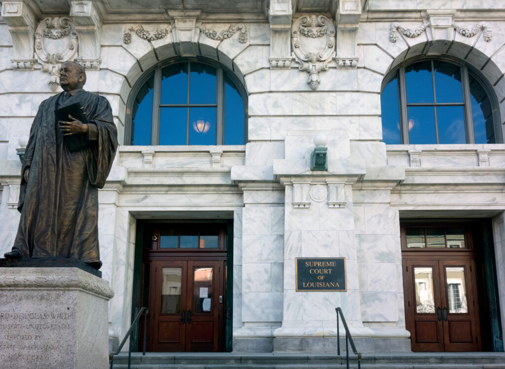 Entrance to Louisiana Supreme Court, New Orleans. (Adobe Stock)