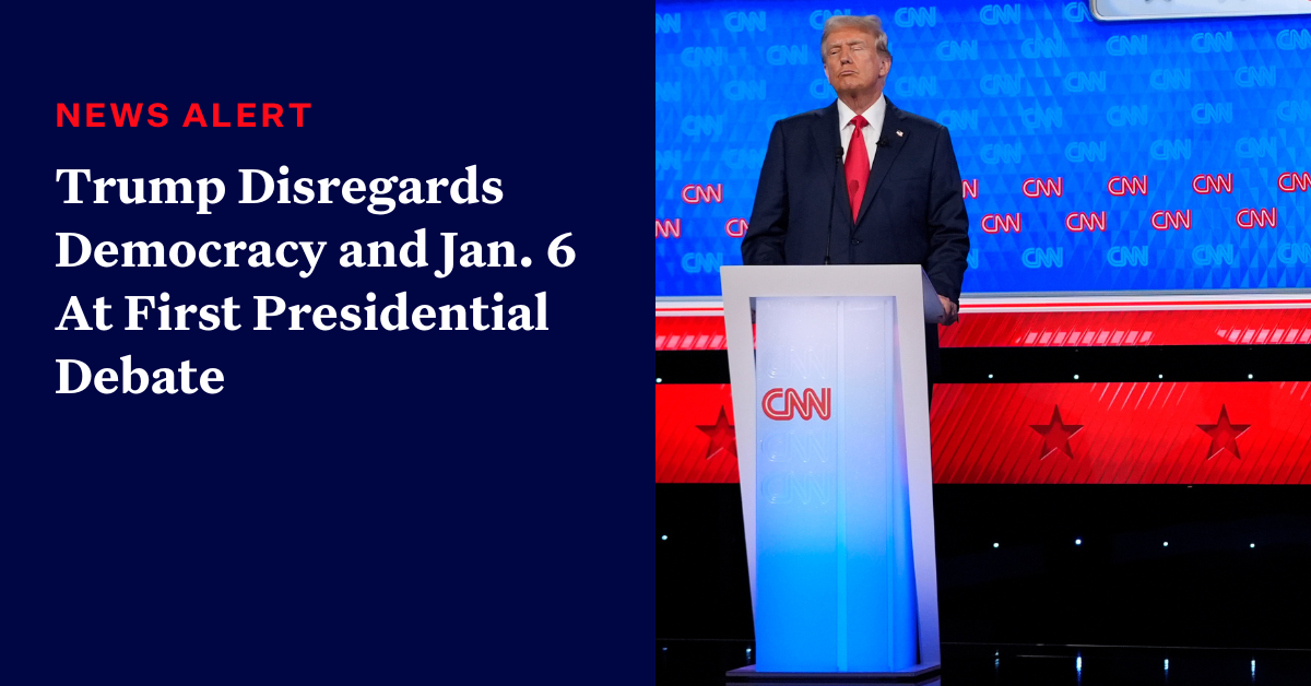 Trump Disregards Democracy and Jan. 6 At First Presidential Debate ...