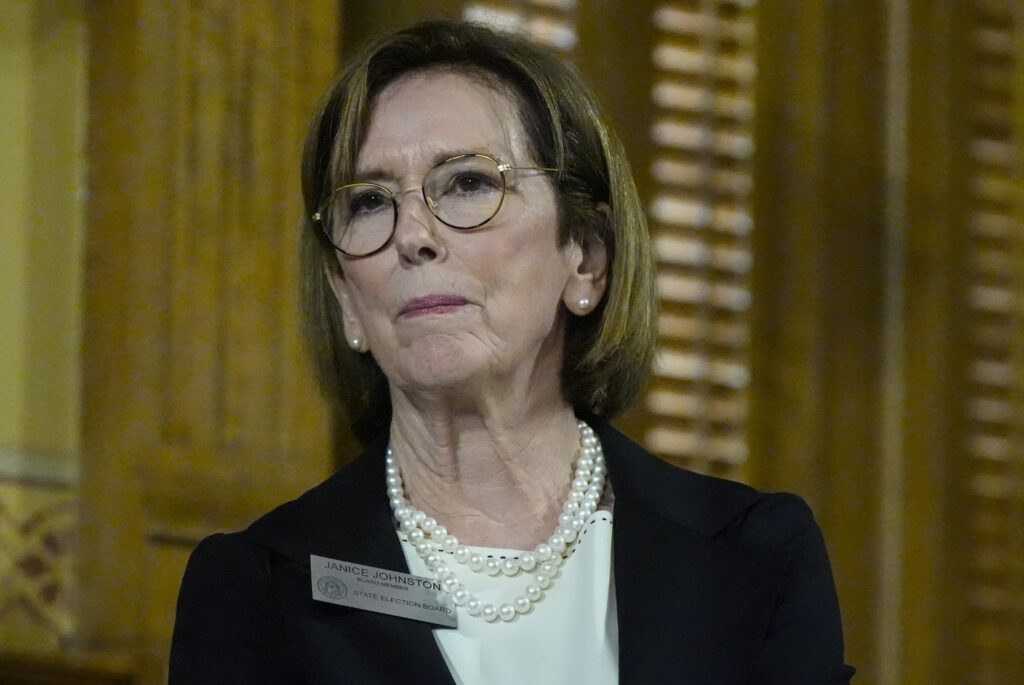 A photo of Janice Johnston, the Republican Party’s appointee on Georgia’s election board.
