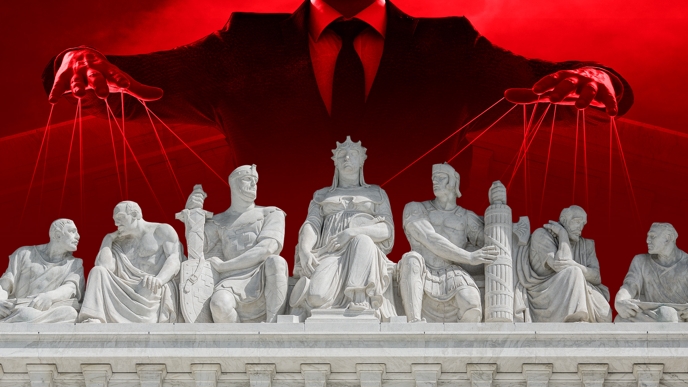 Supreme Court with puppet master