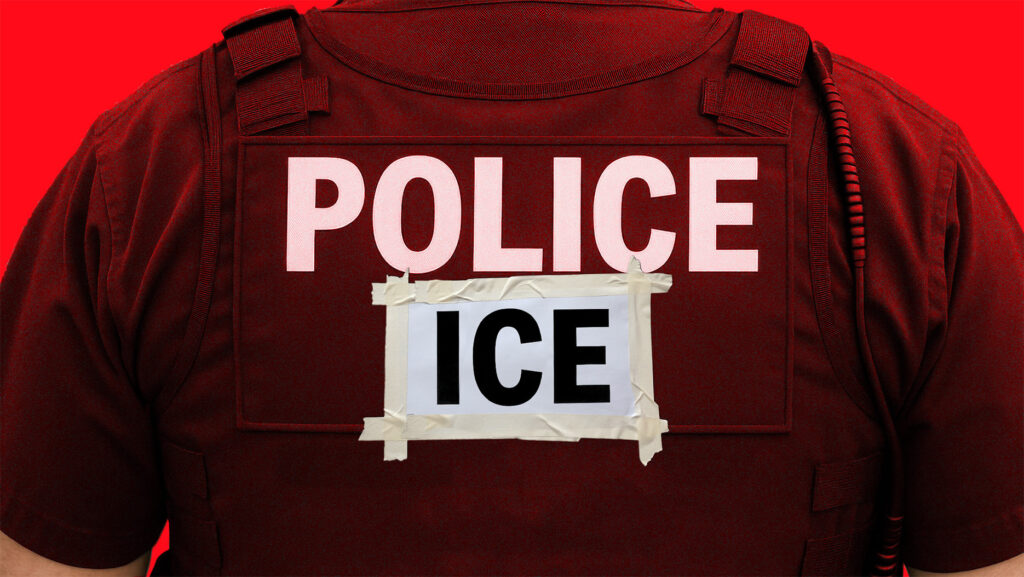 ICE over police vest