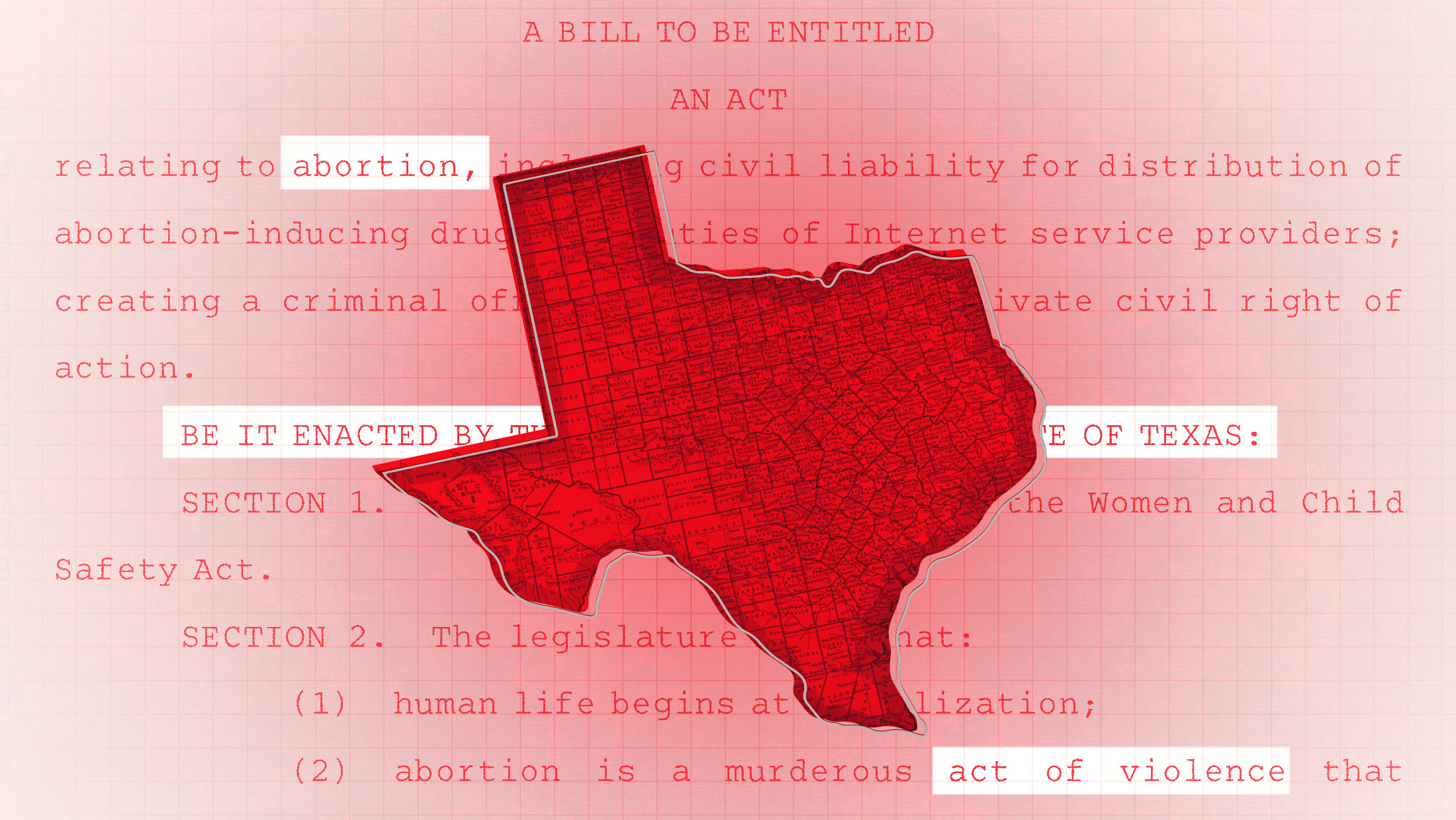 Texas with red background