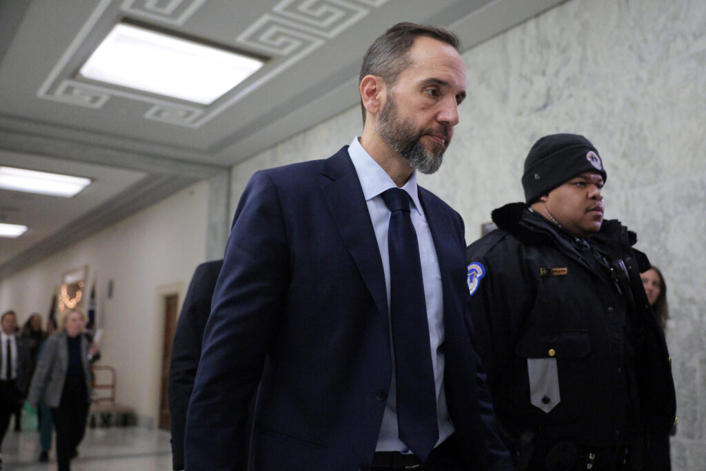 Former Special Counsel Jack Smith returns from a break to testify during a closed-door deposition before the House Judiciary Committee in the Rayburn House Office Building on Capitol Hill on December 17, 2025. Smith was appointed independent special counsel by Attorney General Merrick Garland in 2022 to oversee two criminal investigations into former President Donald Trump's role in the January 6, 2021 attack on the U.S. Capitol and mishandling of classified documents. (Photo by Chip Somodevilla/Getty Images)
