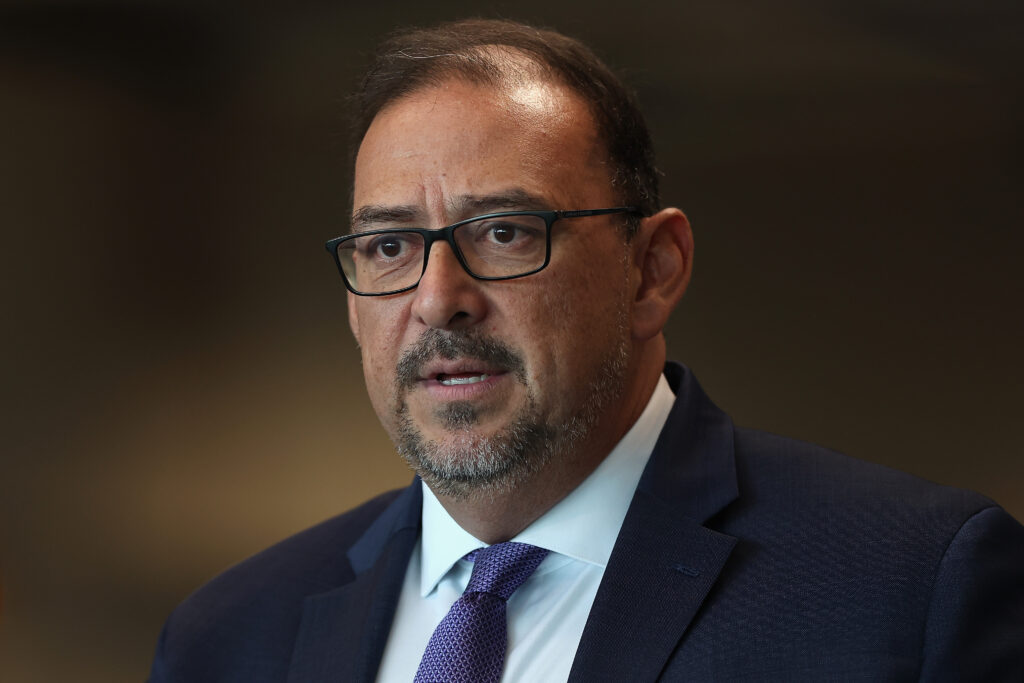 Arizona Secretary Of State Adrian Fontes speaking in November 2024 in Phoenix, Arizona.