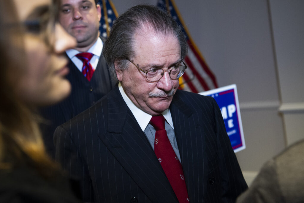 Joseph diGenova, attorney for President Donald Trump's campaign after a news conference at the Republican National Committee on lawsuits regarding the outcome of the 2020 presidential election on in November 2020. (Photo: Tom Williams/CQ Roll Call via AP Images)