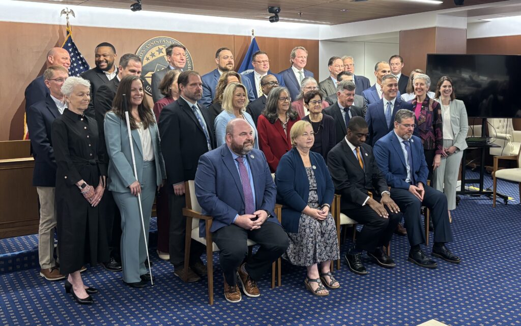 The U.S. Election Assistance Committee's Board of Advisors pose for a group photo during the board's annual meeting on April 28, 2026 in Washington, D.C. (Democracy Docket Photo/Jim Saksa, File)