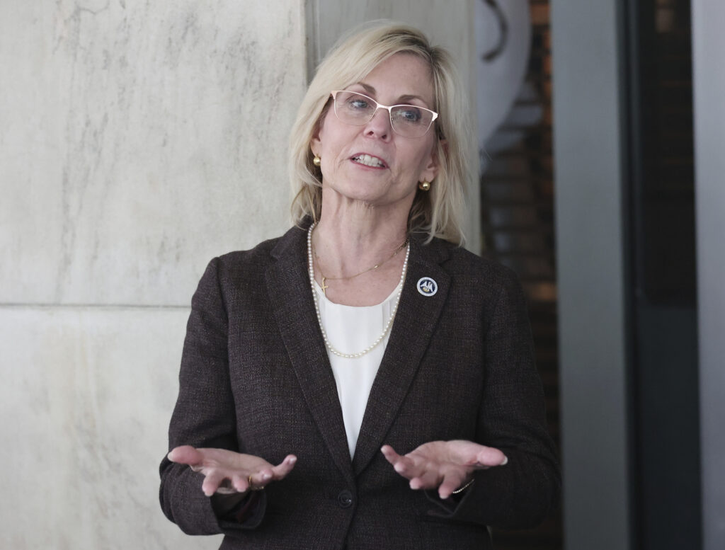 Louisiana Secretary of State Nancy Landry speaks during the Ellevate Louisiana Luncheon in Washington D.C. on Thursday, January 25, 2023. (Photo by Peter G. Forest/Forest Photography, LLC)(Sipa via AP Images)