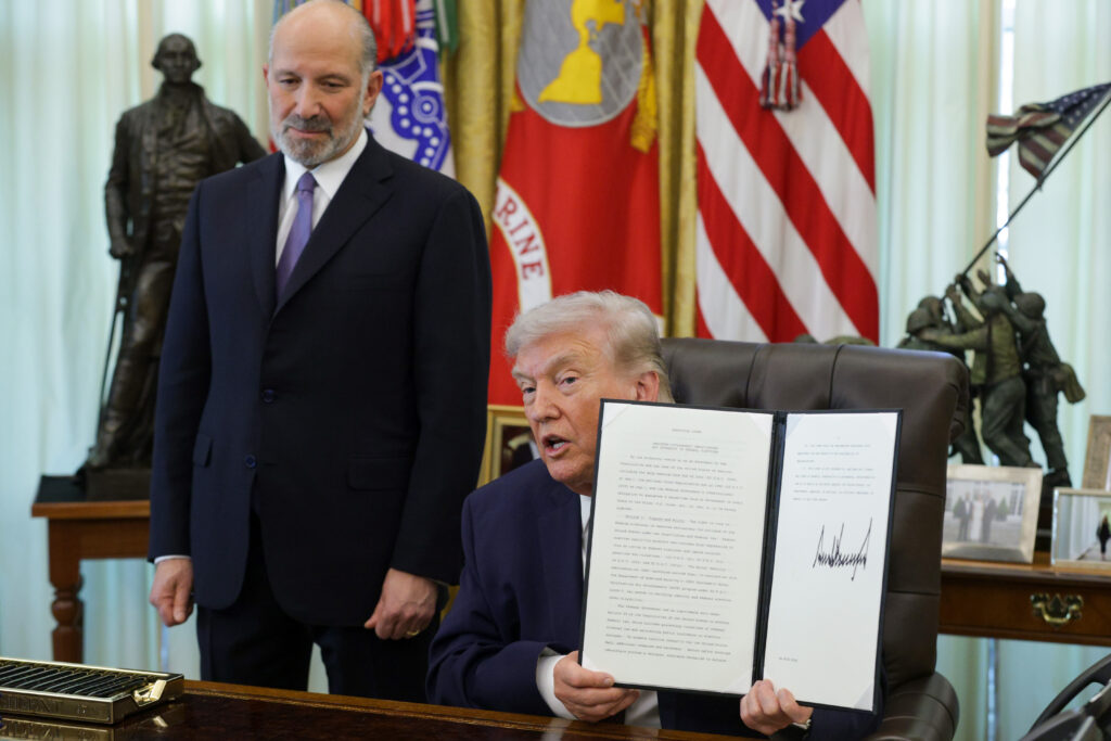 President Trump signing his mail voting executive order in the White House in March 2026. (Photo: Alex Wong/Getty Images)
