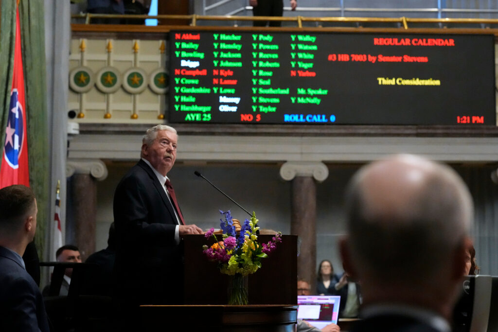 Tennesse Lt. Gov. Randy McNally (R) during a special session of the state legislature to redraw the state's congressional map in May 2026 in Nashville. (Photo:George Walker IV/AP)