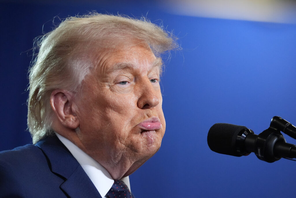 President Donald Trump speaks at Rockland Community College, Friday, May 22, 2026, in Suffern, N.Y. (AP Photo/Alex Brandon)