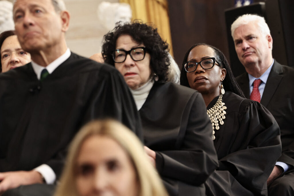 U.S. Supreme Court Justices Sonia Sotomayor and Ketanji Brown Jackson in the U.S. Capitol in January 2025. (Photo: Chip Somodevilla/AFP via Getty Images)