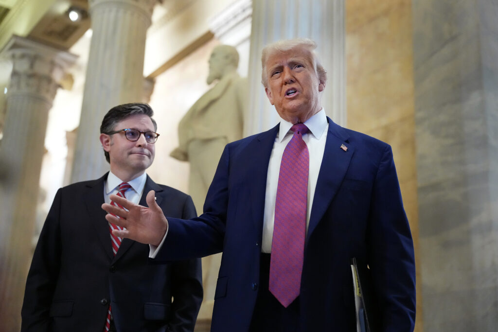 President Trump with House Speaker Mike Johnson (R-La.) in the U.S. Capitol in May 2025, in Washington, D.C. (Photo: Kevin Dietsch/Getty Images)