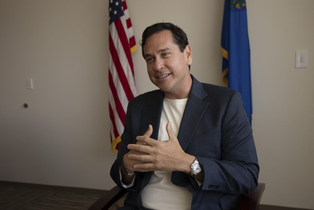Nevada Secretary of State Cisco Aguilar speaking in Las Vegas in May 2024. (Photo: Serkan Gurbuz/AP)