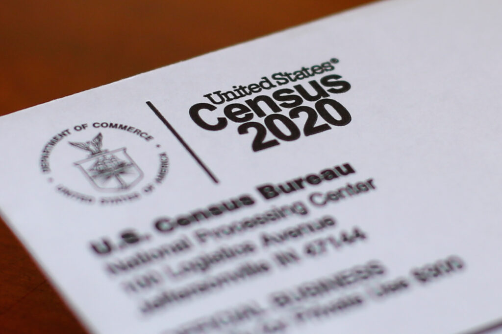 An envelope containing a 2020 census form mailed to a U.S. resident in Detroit in April 2020. (Photo: Paul Sancya/AP File)