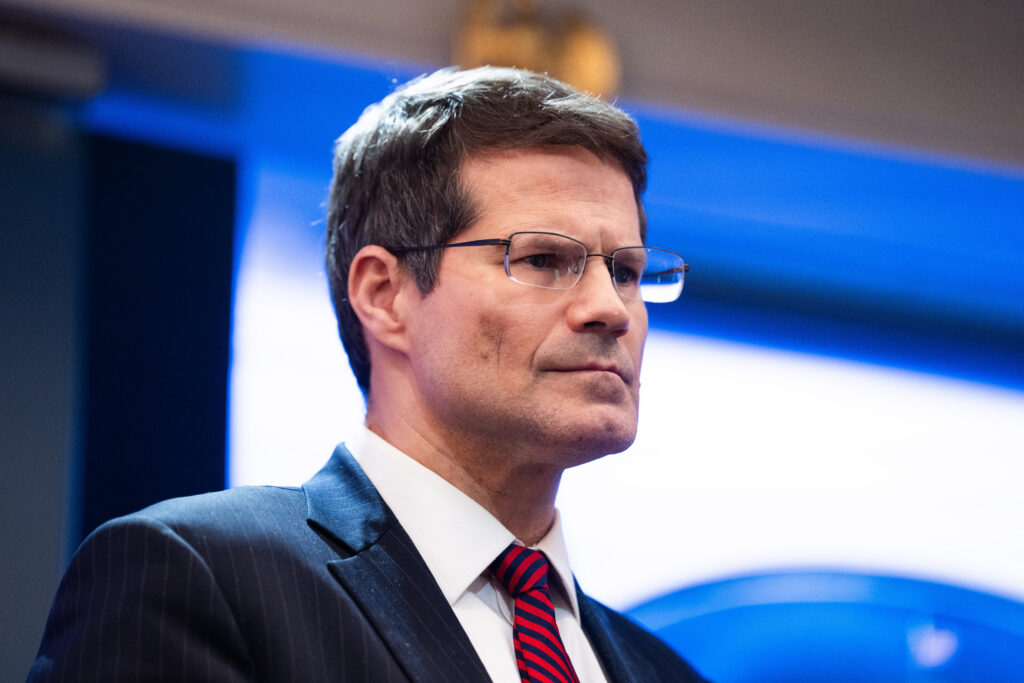 U.S. Solicitor General D. John Sauer at the White House in February 2026 in Washington, D.C (Photo: Aaron Schwartz/Getty Images)