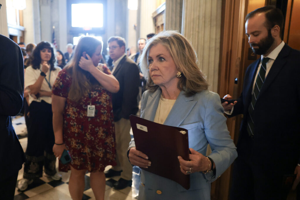 Sen. Marsha Blackburn (R-Tenn.) in the U.S. Capitol in July 2026 in Washington, D.C. (Photo: Anna Moneymaker/Getty Images)