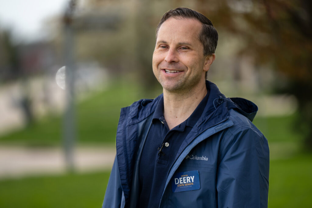 Indiana state Sen. Spencer Deery (R) in April 2026 in West Lafayette, Indiana. (Photo: Doug McSchooler, AP)