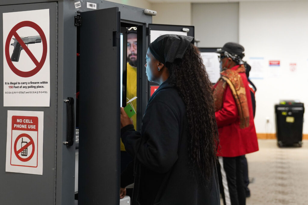 People casting their votes on ballot-marking devices in October 2024 in Atlanta, Georgia. (Photo: Megan Varner/Getty Images)