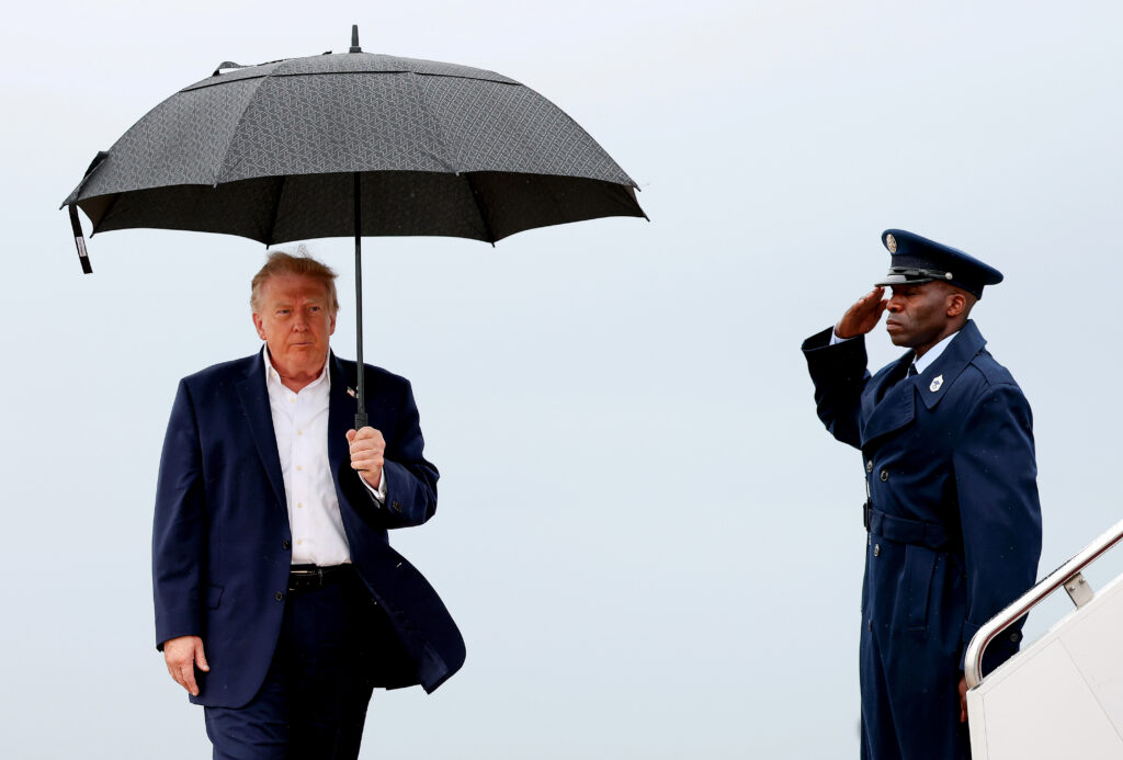 President Donald Trump boarding Air Force One on Sept. 27, 2026 at Joint Base Andrews, Maryland. (Photo: Kevin Dietsch/Getty Images)