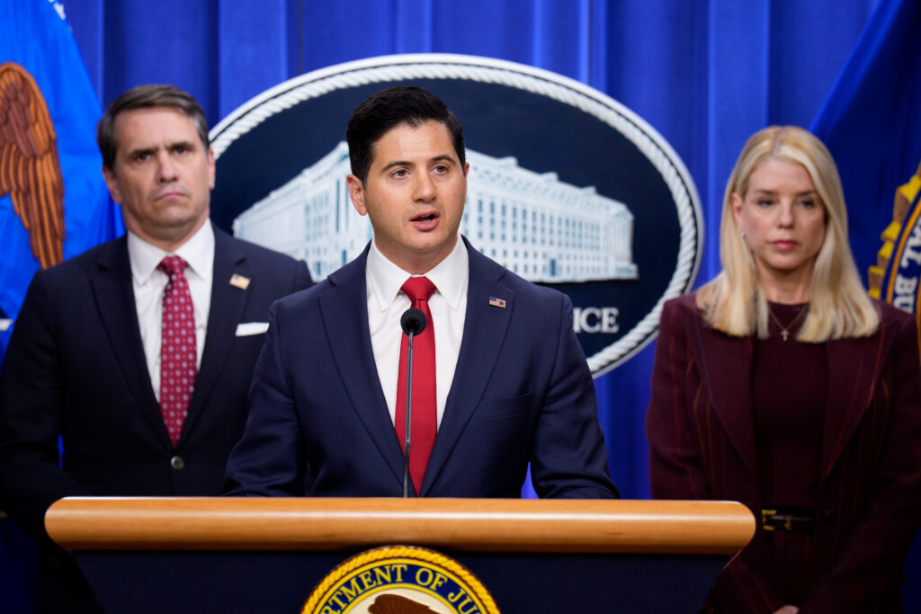 Central District of California First Assistant U.S. Attorney Bill Essayli speaking at the Justice Department in November 2025 in Washington, DC. (Photo: Andrew Harnik/Getty Images)