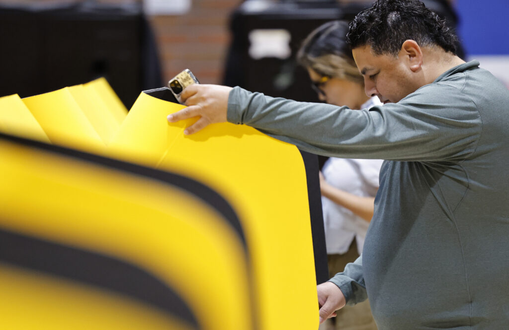 A voter marks their ballot at a polling site in June 2026 in Pasadena, California. (Photo: Mario Tama/Getty Images)