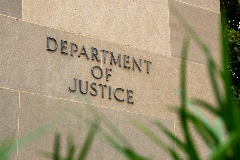 The exterior of the Justice Department headquarters in Washington, D.C., in June 2026. (Photo: Ken Cedeno/AFP via Getty Images)