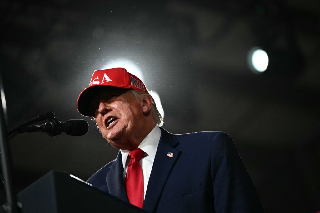 President Trump speaking in Kalispell, Montana on Oct. 14. (Photo: Kent Nishimura/AFP via Getty Images)