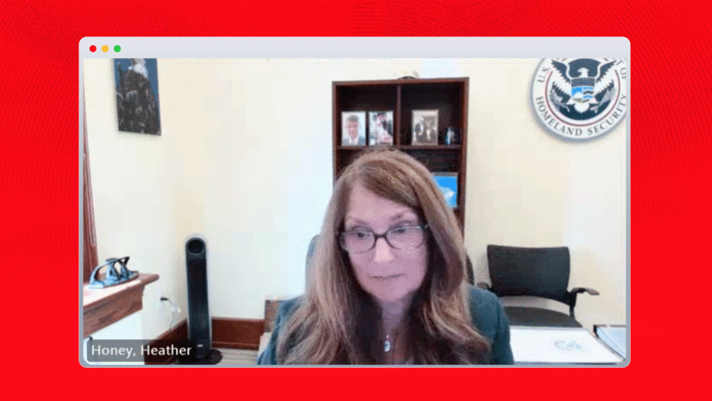 DHS Senior Counselor Heather Honey during an August meeting with Nevada state officials.